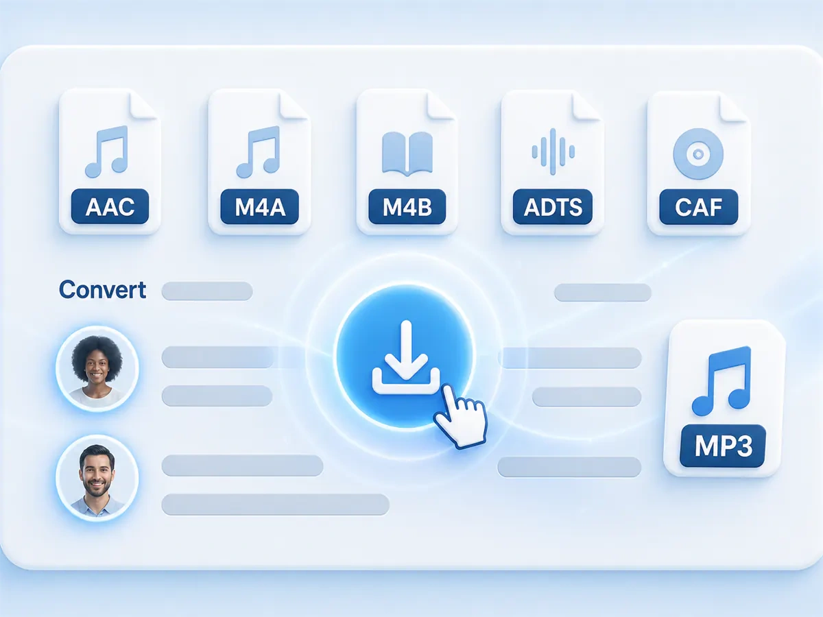Audio AAC to MP3 Converter for Hosts and Editors