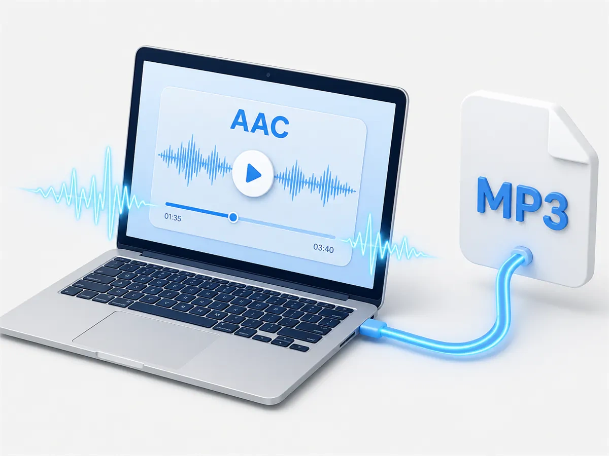 Online Audio Converter AAC to MP3 for a Full Folder
