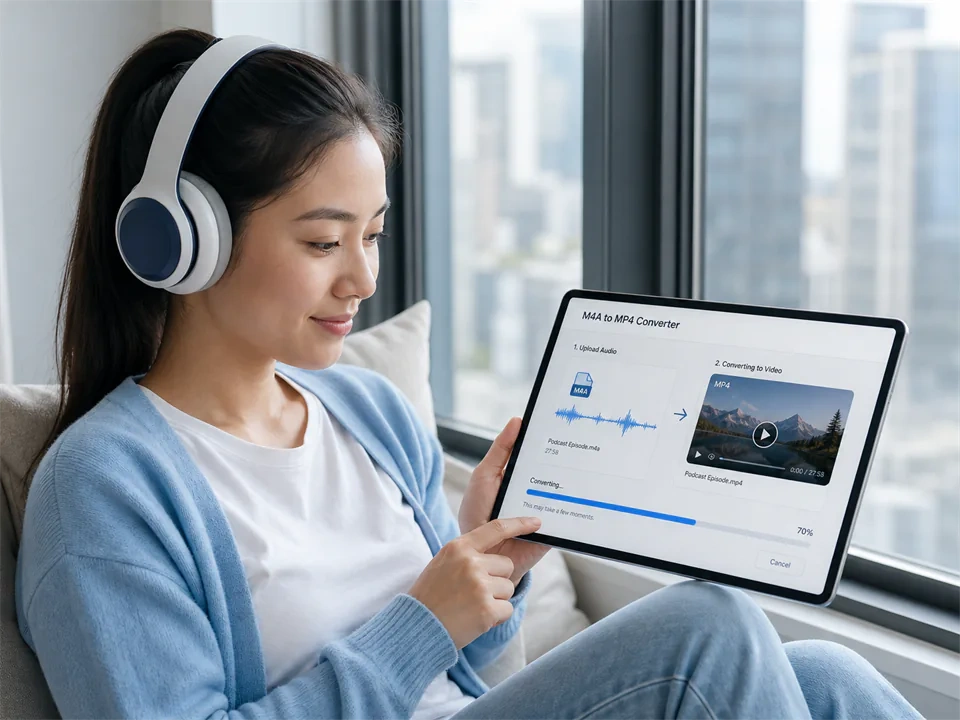 What is Turboscriber's M4A to MP4 Converter?