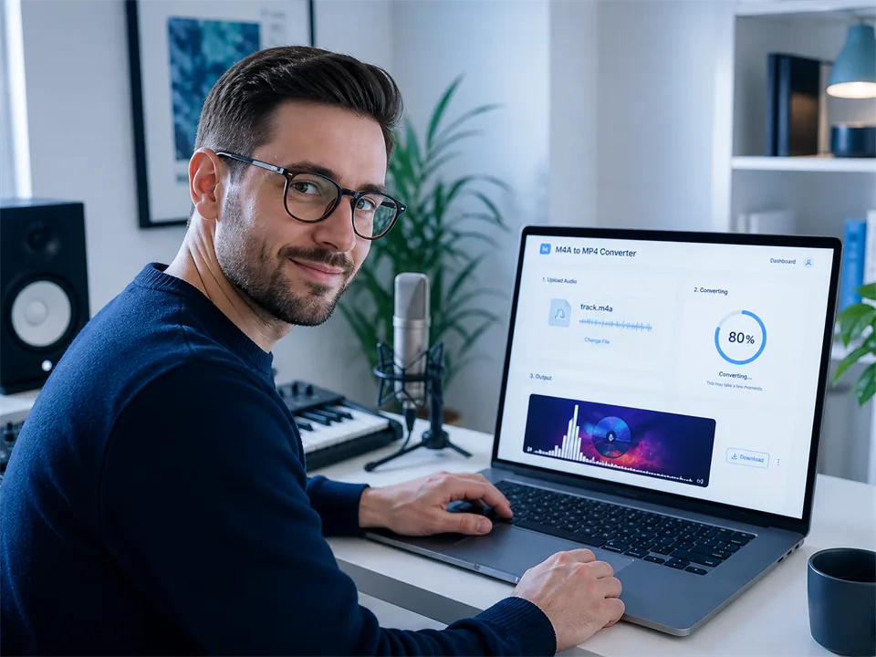 Cloud Convert M4A to MP4 in the Browser