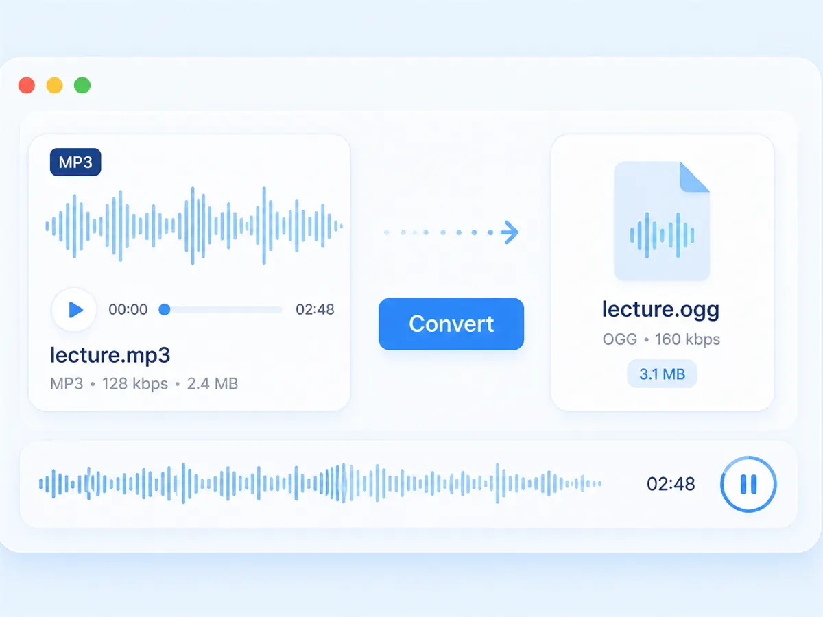 Cloud Convert MP3 do OGG w przeglądarce