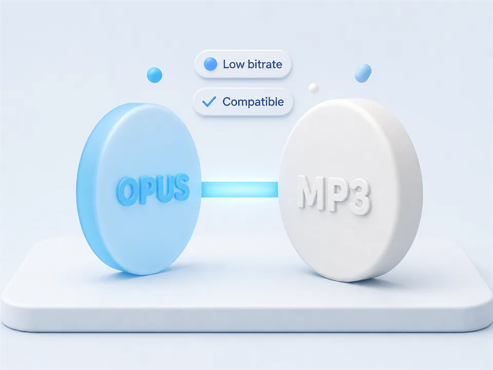 통화 및 인터뷰를위한 MP3 에 오디오 변환기 OPUS