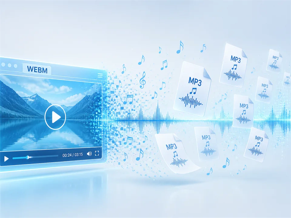 클라우드는 브라우저에서 WEBM을 MP3 로 변환합니다.