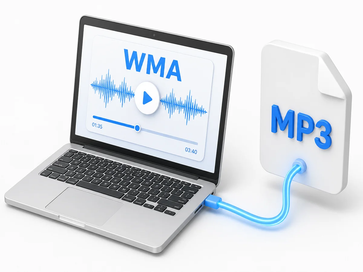 Cloud Convert WMA to MP3 in the Browser
